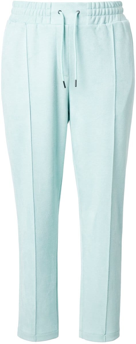 Ulla Popken - Dames - Suède broek Ruby wijde rechte pijp elastische tailleband - Turkoois - Maat 46