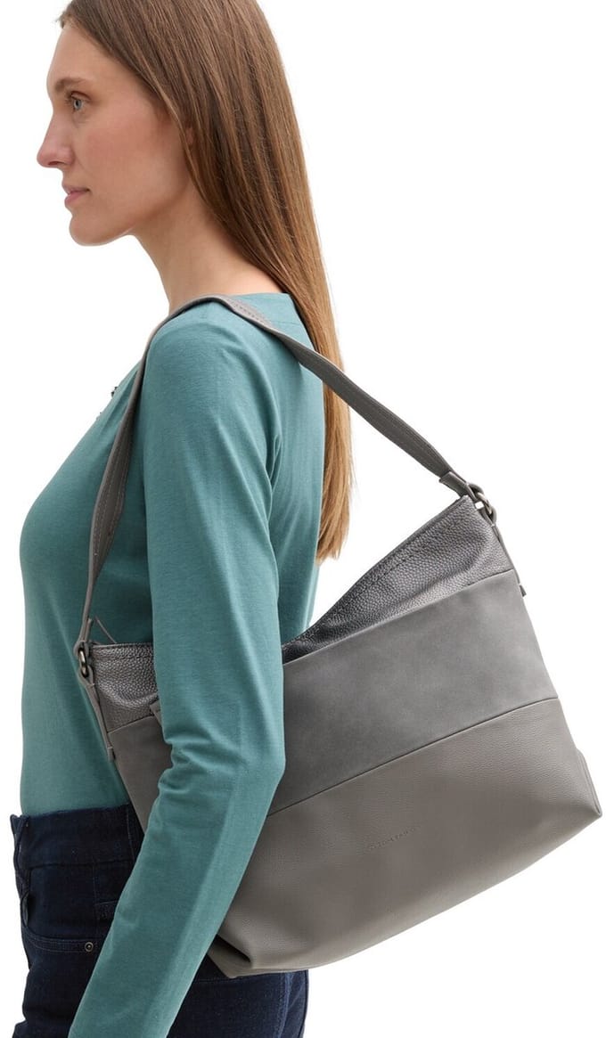 Tom Tailor - TTNICOLINA M Schoudertas met materiaalmix - Maat ONESIZE - mixed grey