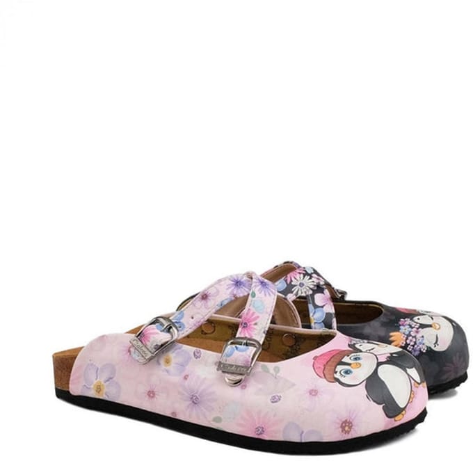 GOBY - Cute Pinguins - Clogs - Slippers -Hoge kwaliteit - Handmade - Maat 35