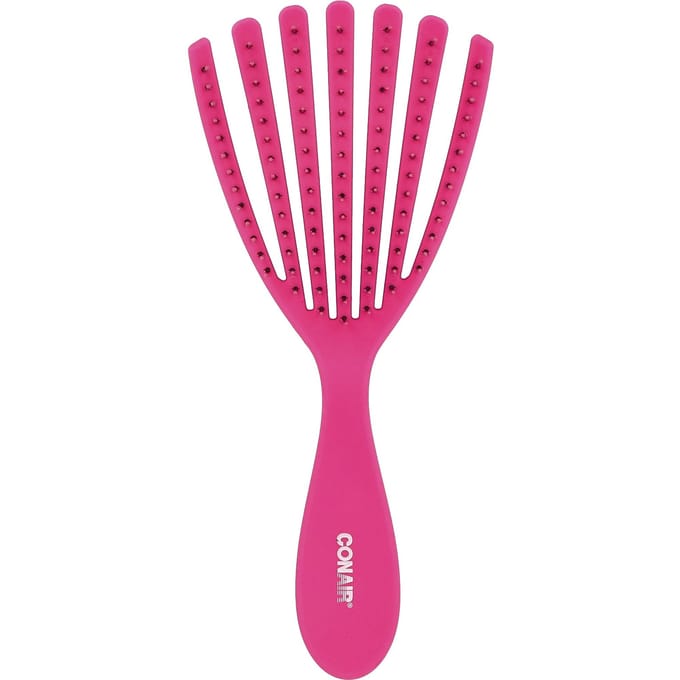 Conair, Detangular Deight™ Haarborstel, voor Krullend en Golvend Haar, Roze, 1 Borstel pink