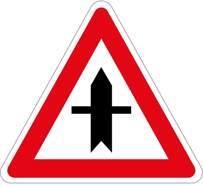 Voorrangskruispunt bord - B3 | gecoat dibond materiaal | 30 cm