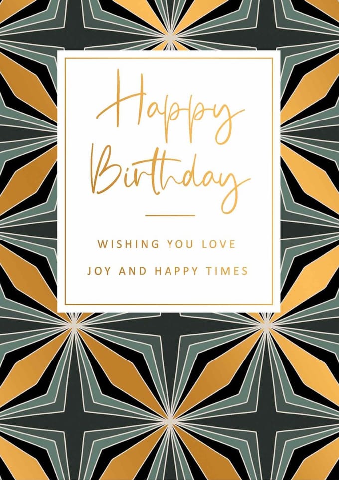 Wenskaart Golden Rush Happy Birthday love