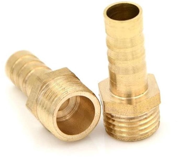 Allecto - Male Wire Fitting - Barb Connector - Messing - 6mm Slang