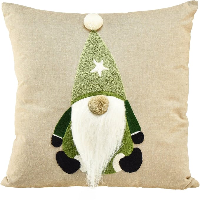 Sierkussen met kabouter sierkussen groen beige 40×40cm