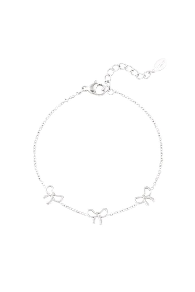 Bijoutheek Armband (Sieraad) 3 Strikjes Zilver