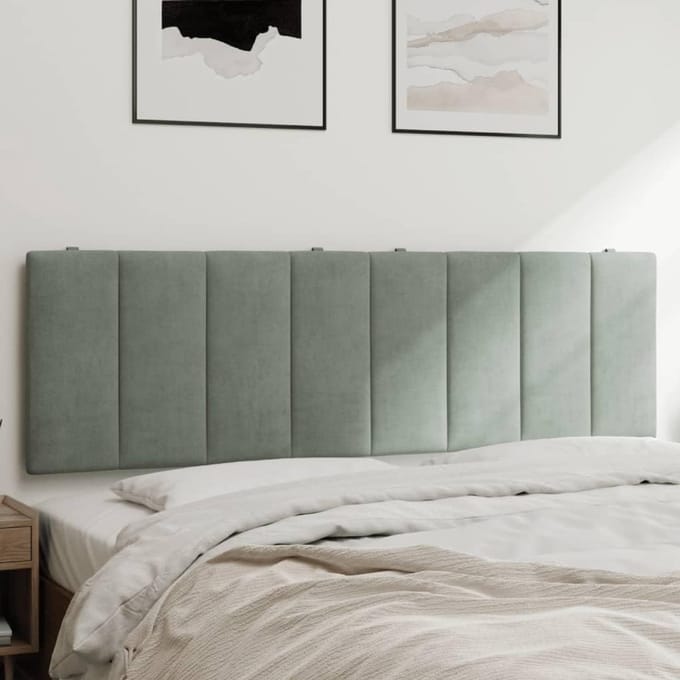 Hoofdkussen - Bedkussen - Comfortabel Lezen - Zachte Fluweel - 160 cm - Lichtgrijs