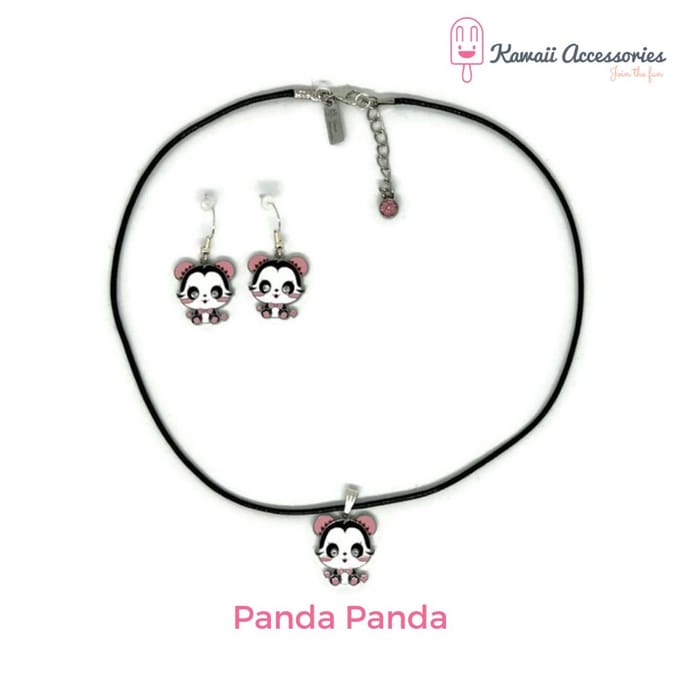 Kawaii Accessories by Kuroji - Charming Panda - sieradenset- Kawaii style - handgemaakt - eigen design
