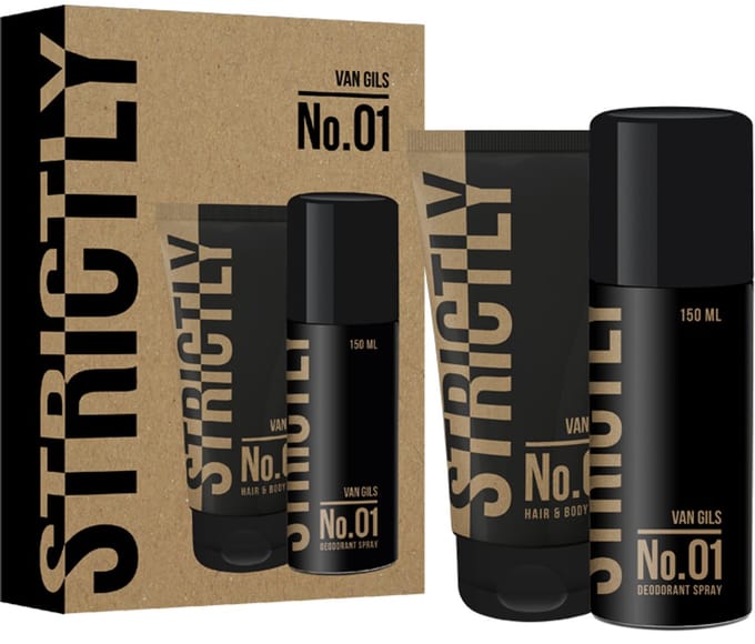Van Gils - Strictly No. 01 Deodorant Spray 150 ml + Shower Gel 150 ml - Verzorgingsset Heren