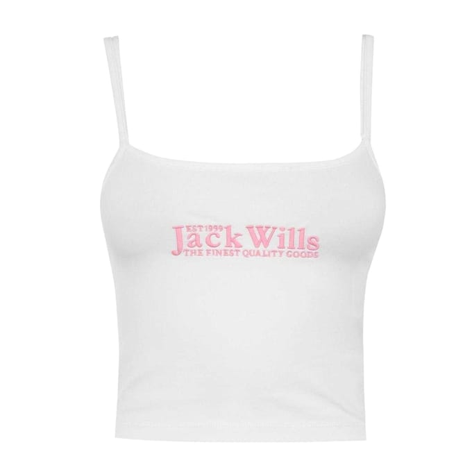 Jack Wills Damesvest met dubbele bandjes (Wit)