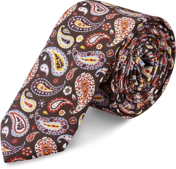 Virtuo | 6 cm Bordeauxrode zijden stropdas met paisleymotief