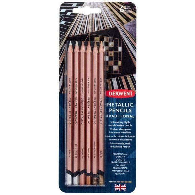 Derwent - Metallic Pencil Traditional Blister with 6 Pencils