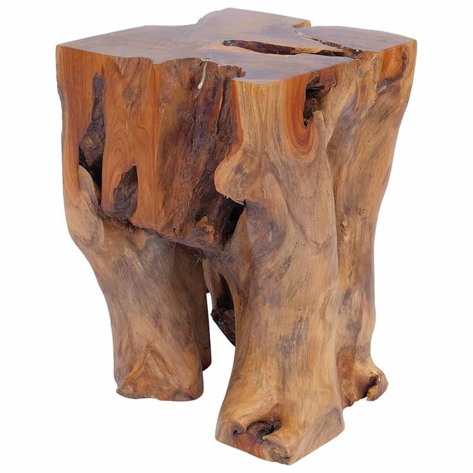 VidaXL massief teakhouten kruk - bruin, 40 x 30 x 30 cm