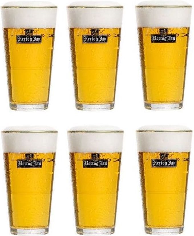 Hertog Jan Bierglazen Vaasje - 250 ml - 6 stuks