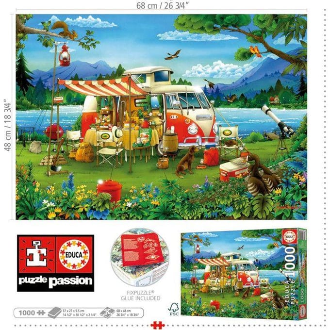 Educa- Puzzel - 1000 stukjes - Vakantie op het platte land - Legpuzzel