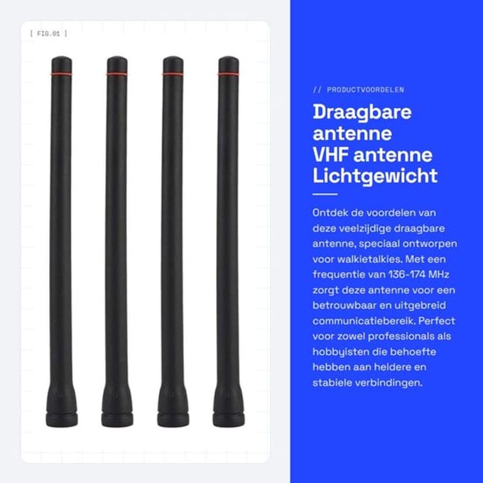 Radioantenne Draagbaar - Dual-band Antenne - Telescopische Antenne - VHF Antenne - 4 Stuks - 16 cm Lengte - Portofoonantenne