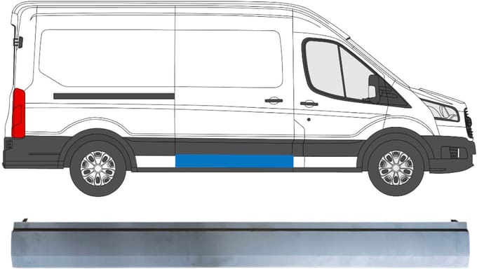 Interne reparatie achterste deuren voor Ford Transit 2014- / Rechts