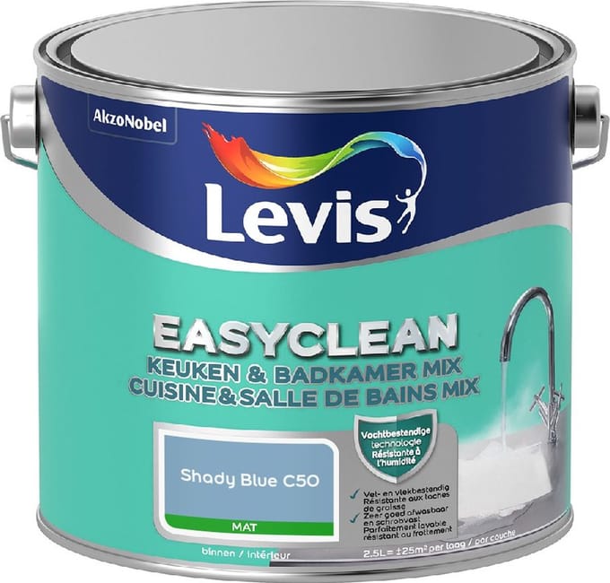 Levis - Easyclean Keuken & Badkamer Mix - Shady Blue C50 - Mengverf - 2,5 L