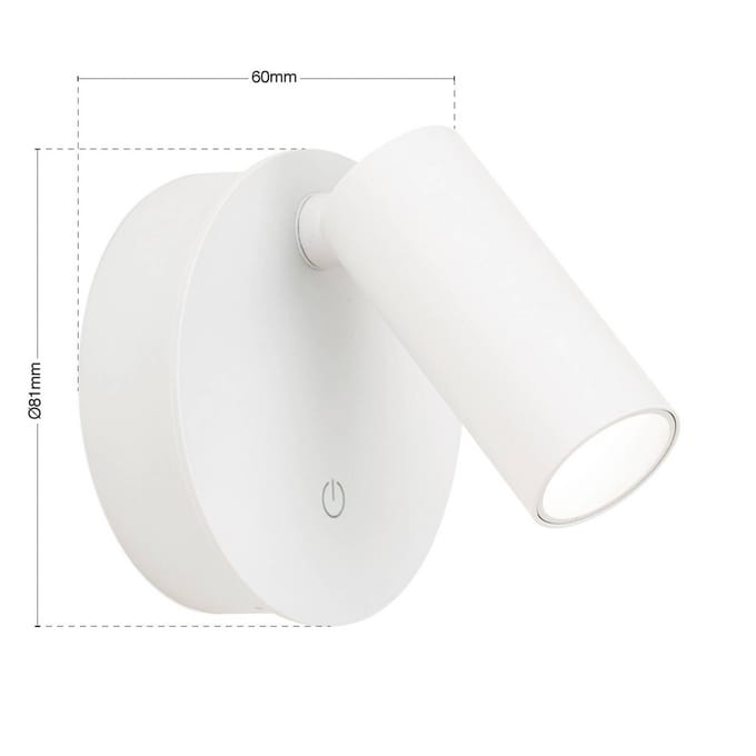ORION LED-wandlamp Luxy, wit, aluminium, CCT, dimbaar