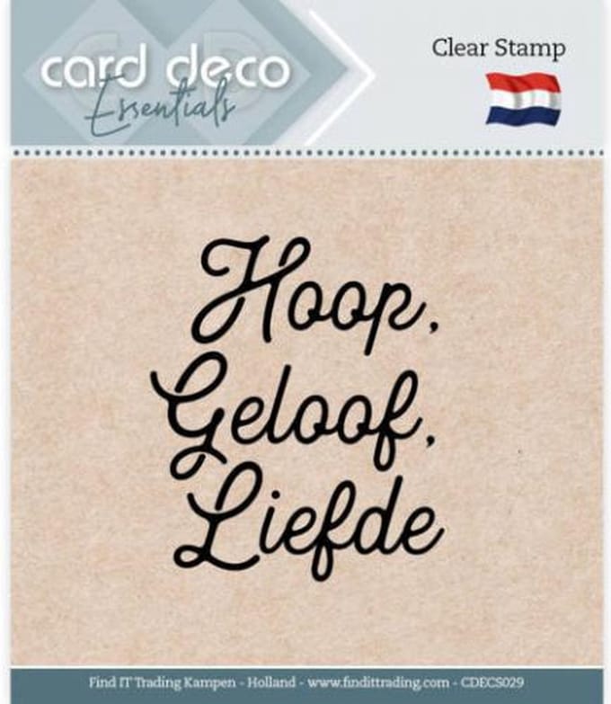 Card Deco - Clearstamp - Essentials - Geloof Hoop Liefde - CDECS029