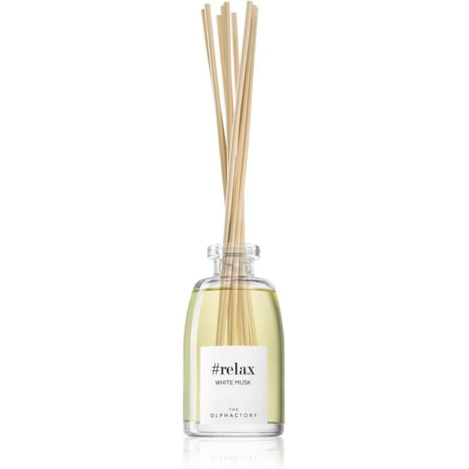 De Olphactory, Relax Witte Musk, Geursticks, Witte Musk, Aroma Riet Diffuser, 250 ml