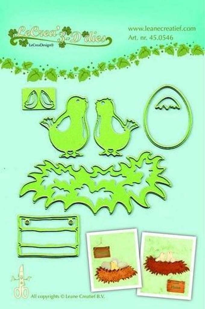 LeCrea - Leabilitie Young birds snij en embossing mal 45.0546