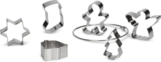 Patisse uitsteekvormen set rvs - met ring - 6 delig