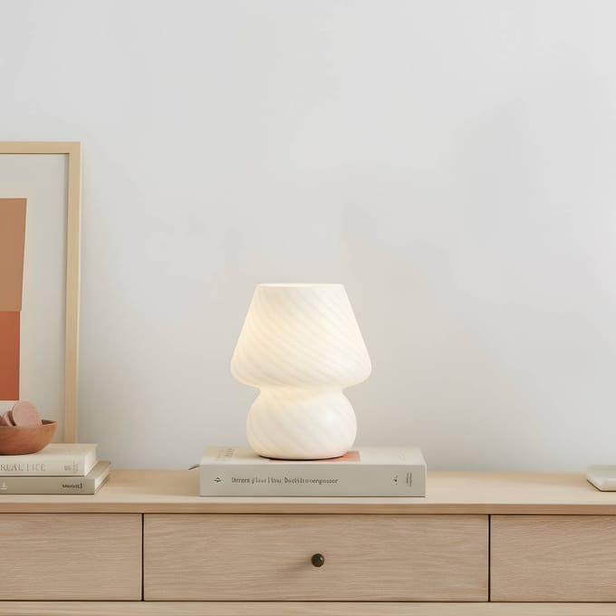 Lindby - Tafellamp - 1licht - Glas - H: 18.2 cm - E14 - wit