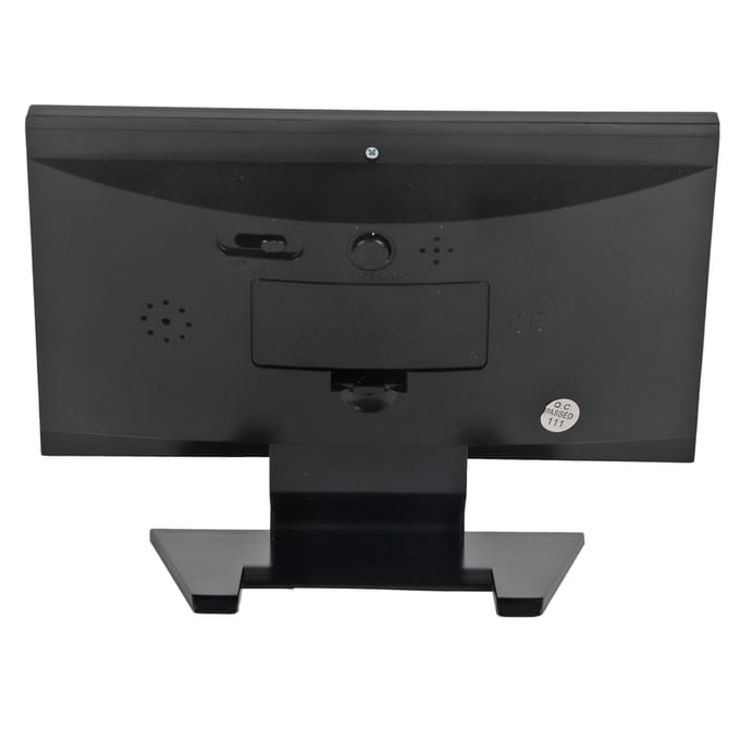 LCD Digitale Geluidssensor Tafel Bureau Wekker met Kalender en Temperatuurweergave Zwart zwart