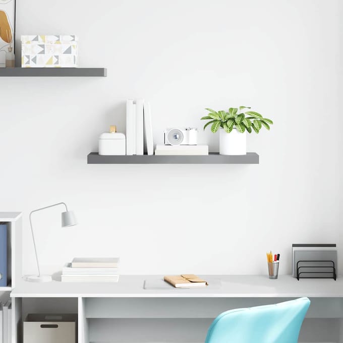 vidaXL - Wandschap - zwevend - 80x23,5x3,8 - cm - MDF - grijs
