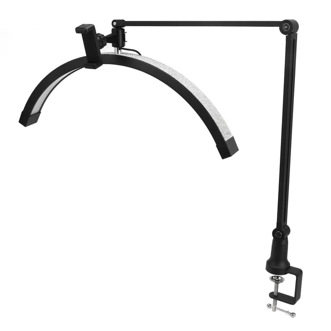 20in Zwart LED Halve Maan Licht Verstelbare 3 Kleurtemperatuur Boog Desktop Halve Maan Invullicht black