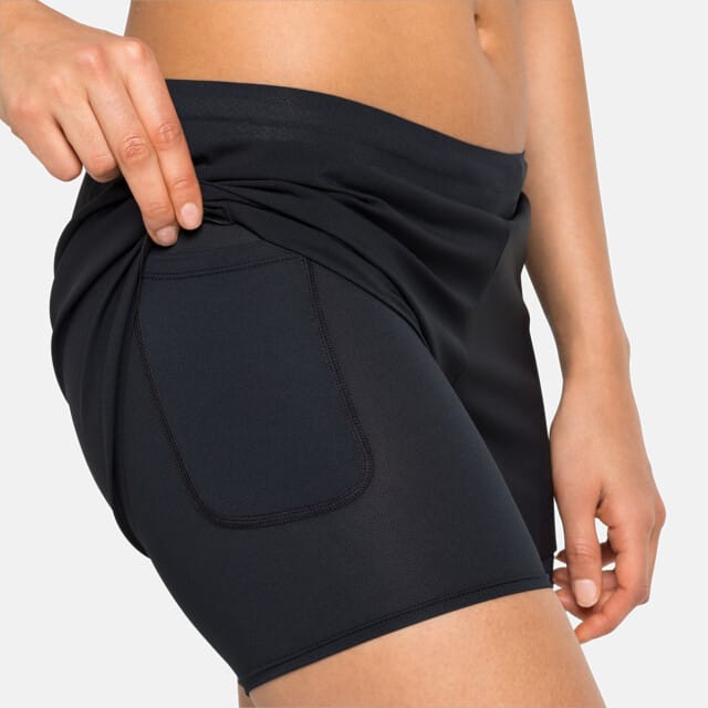 ODLO 2-in-1 Shorts ZEROWEIGHT 3 INCH - black - Vrouwen - Maat L