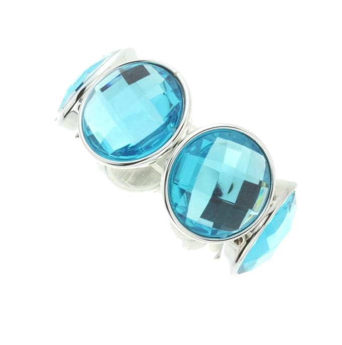 Behave - elastische armband - grote blauwe stenen - opvallend design