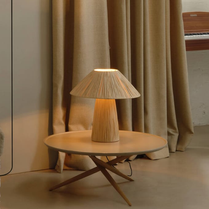 OSRAM Decor Bamboo Paper Hut tafellamp, E27, niet dimbaar, IP20, bamboe/papier, 400mm, bruin