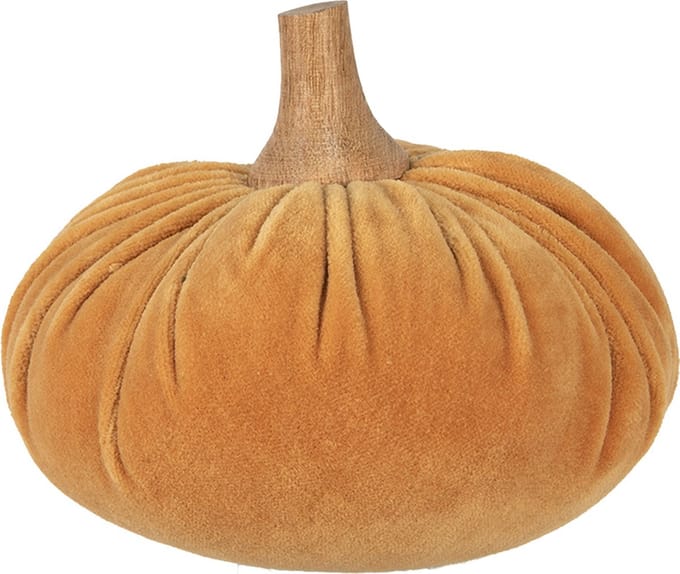 Clayre & Eef Decoratie Pompoen Ø 15x12 cm Oranje Polyester Herfst decoratie