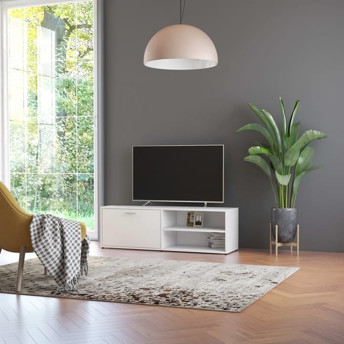 vidaXL - Tv-meubel - 120x34x37 - cm - bewerkt - hout - wit