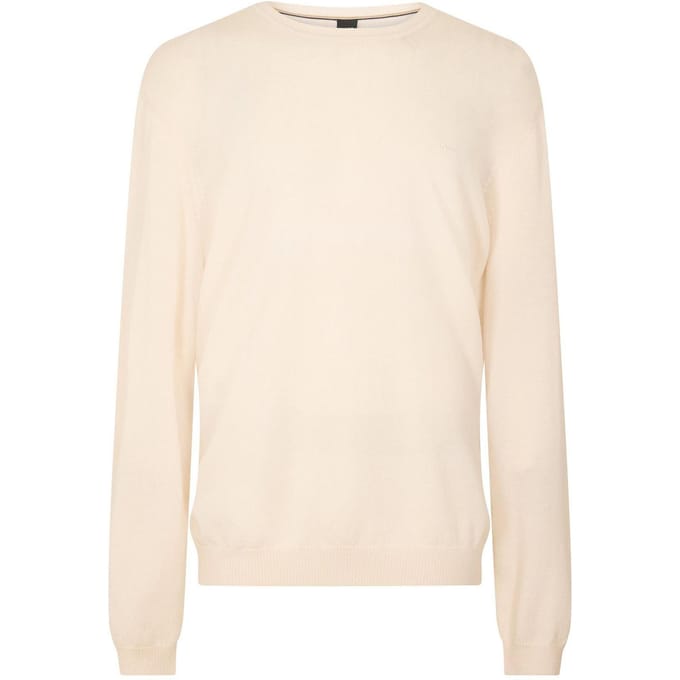 Boss Heren Crew Neck Regular Sweatshirt met lange mouwen (Wit)