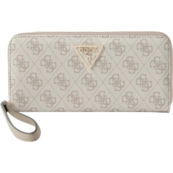 GUESS portemonnee Laurel II SLG Large Zip Around Wallet Bone Logo crème