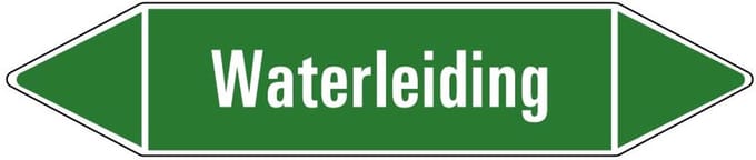 Waterleiding leidingmarkering op vel 179 x 37 mm - 5 per vel