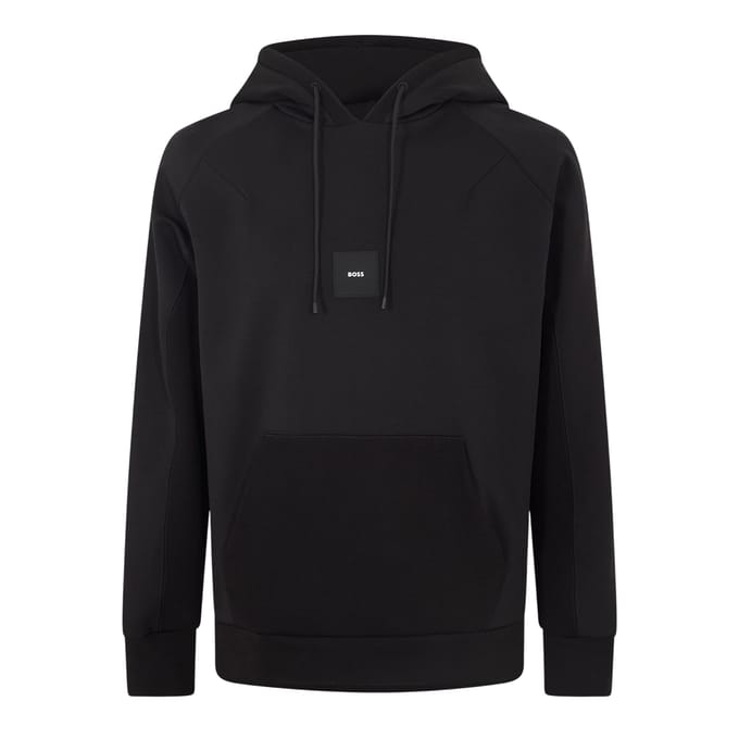 Boss Heren Snoody geribde hoodie (Zwart)