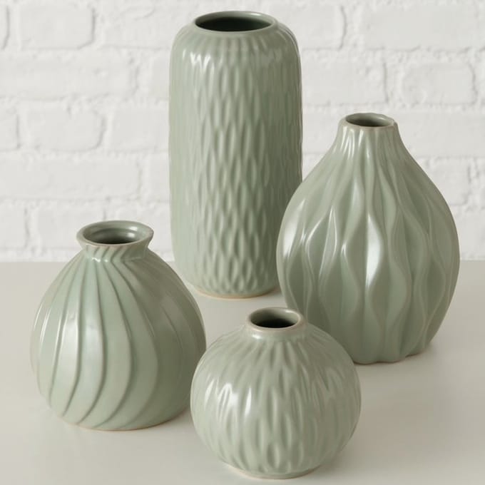 Boltze Groene vaas set van 4 stuks