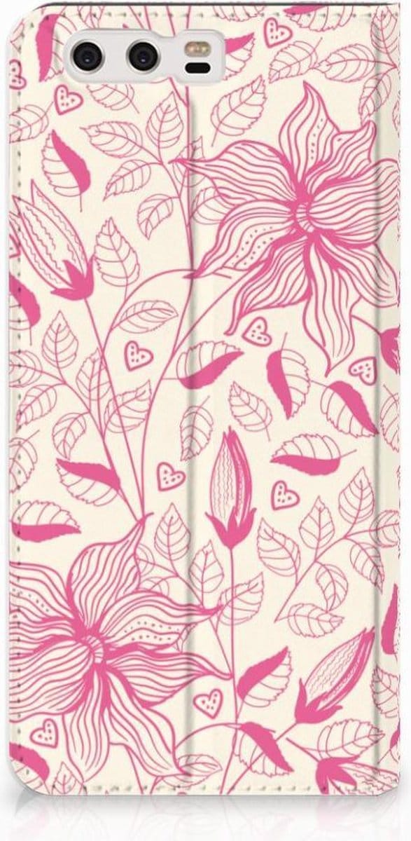 Huawei P10 Plus Smart Cover Pink Flowers