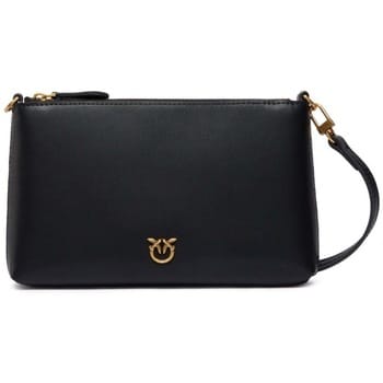 PINKO Flat Horizontal Mini Clutch Leder 19.5 cm - Dames - nero