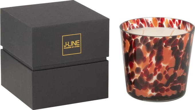 J-Line geurkaars Noa - Magnificent Birch - glas - rood - small - 50U