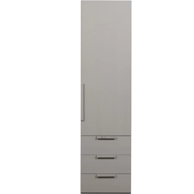 WOOOD Rens Kledingkast 1-Deurs - Noten/Grijs - 210x55x58