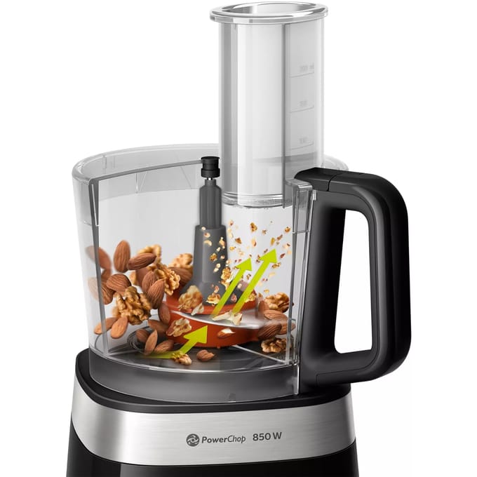 Philips Keukenmachine HR7530/10 Viva 850W zwart/RVS