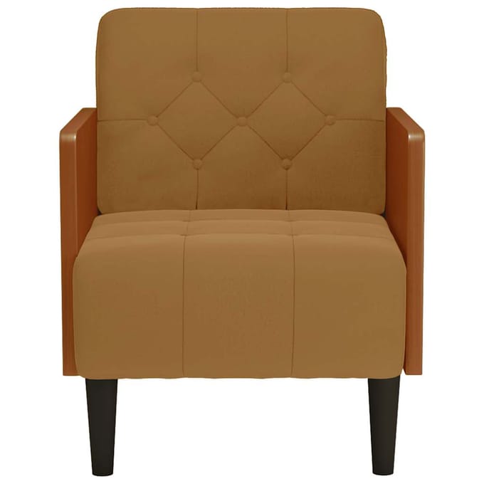 vidaXL - Fauteuil - met - armleuningen - 55 - cm - fluweel - bruin