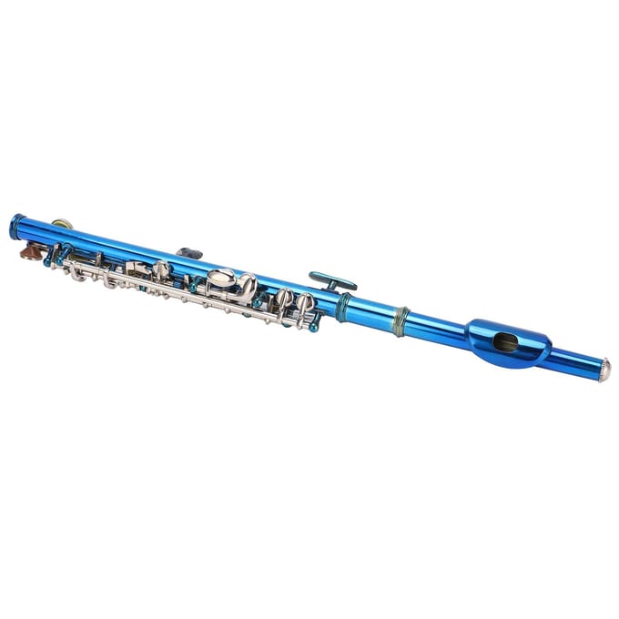 Piccolo Fluit Cupronikkel Blauw +E Toets Frans 6 Gaten Piccolo's Toetsinstrument voor Beginner blue