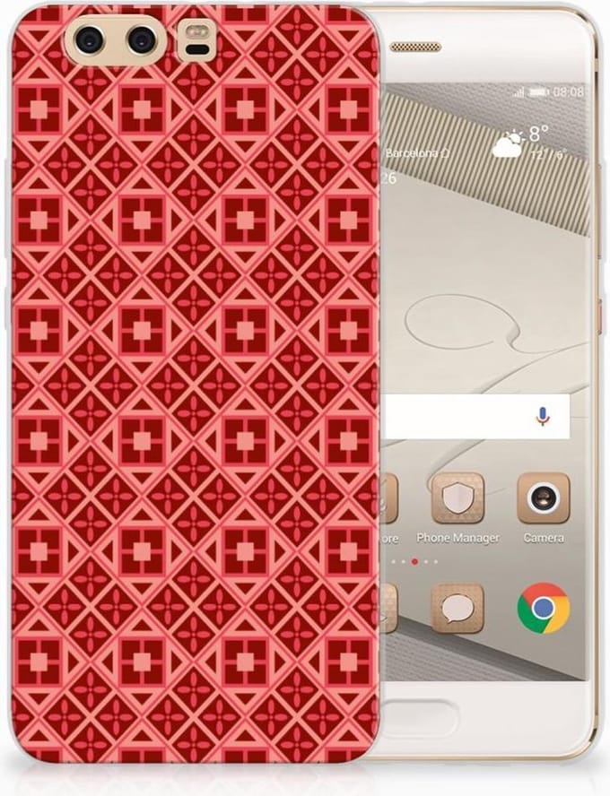 Huawei P10 Plus TPU bumper Batik Rood