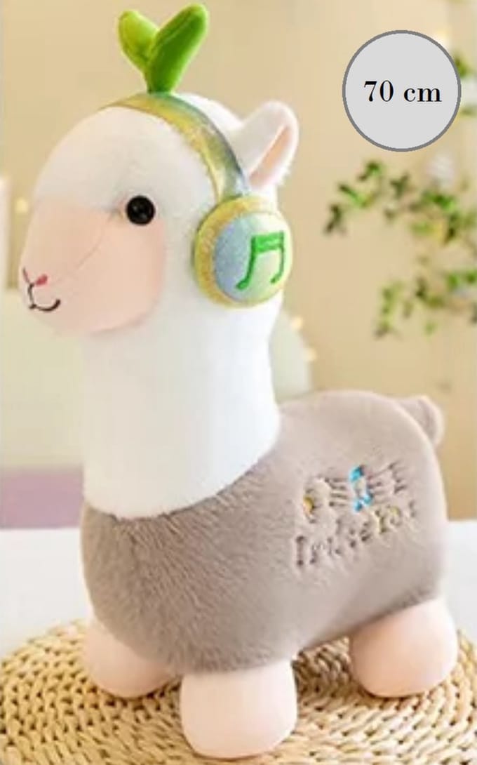 Alpaca knuffel - 70 cm - Grijs - Pluche - Lama knuffel - 70cm Alpaca