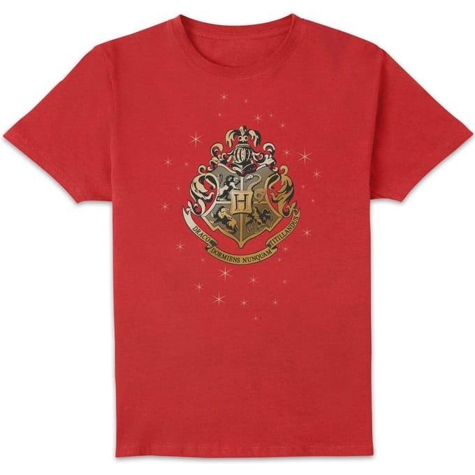 Harry Potter Star Hogwarts Gold Crest t-shirt - Rood - S
